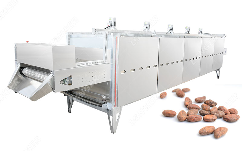 Introductions De La Machine À Griller Les Fèves De Cacao Automatique En Continu