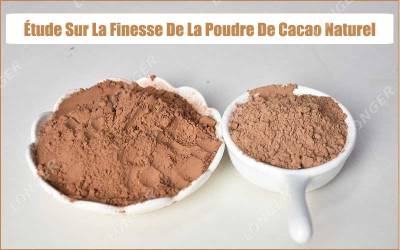 Étude Sur La Finesse De La Poudre De Cacao Naturel